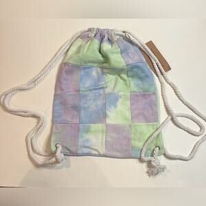 Nwt rag wear tie dye patchwork drawstring backpack